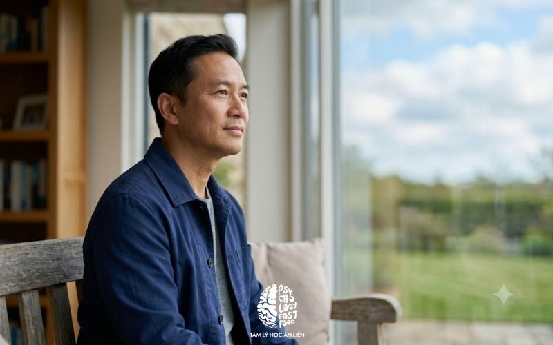 Người thiền quan sát suy nghĩ trôi qua